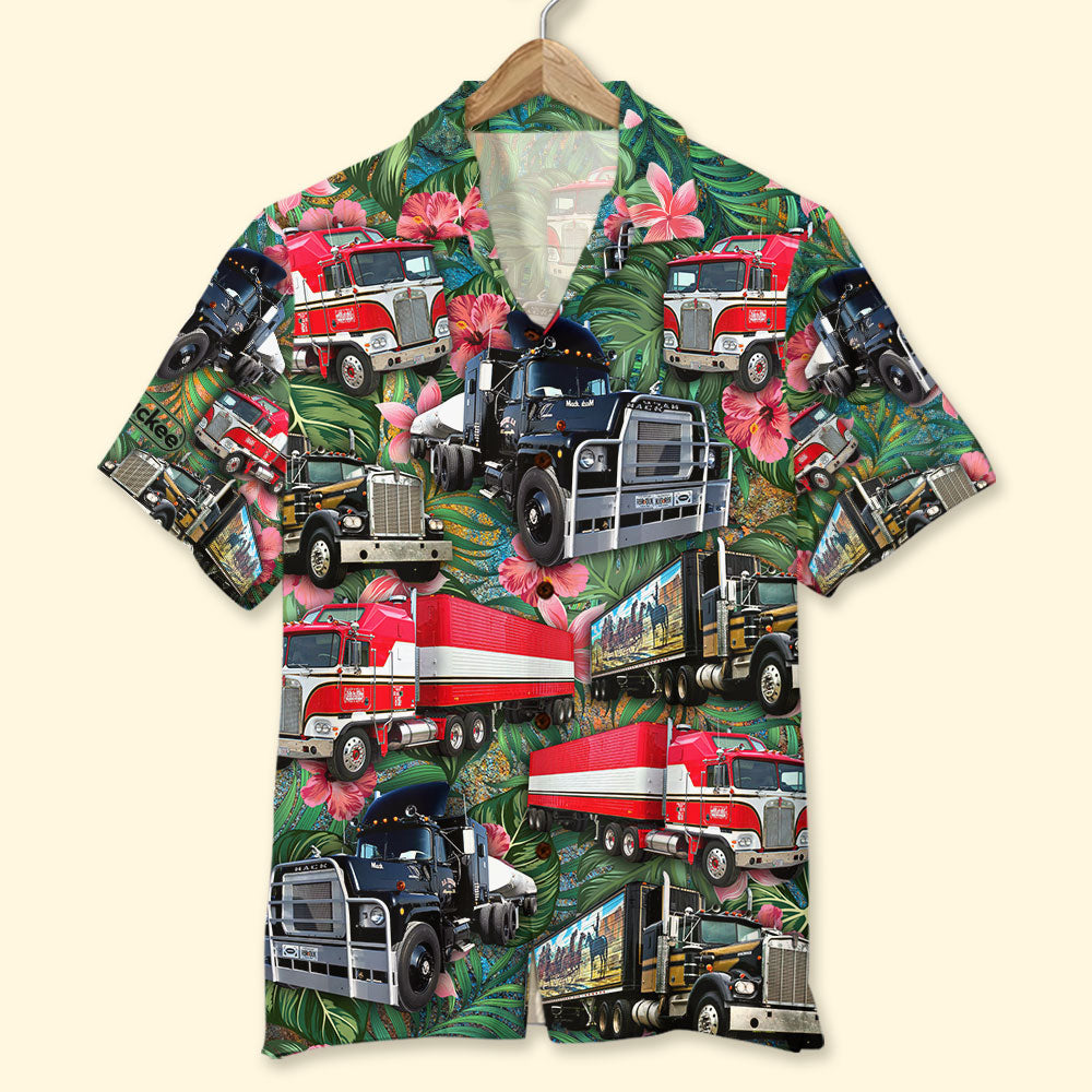 litzzy Trucker Hawaiian Shirt, Gift For Trucker Lovers, Tropical Pattern Hawaiian Shirt For Men, Woman, Litzzy Aloha Shirt Hawaiian Shirt   