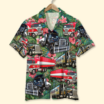 litzzy Trucker Hawaiian Shirt, Gift For Trucker Lovers, Tropical Pattern Hawaiian Shirt For Men, Woman, Litzzy Aloha Shirt Hawaiian Shirt   