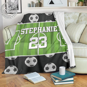 litzzy Personalized Soccer Field Fleece Blanket - Tlnh2111202 Quilt Blanket 60x80  