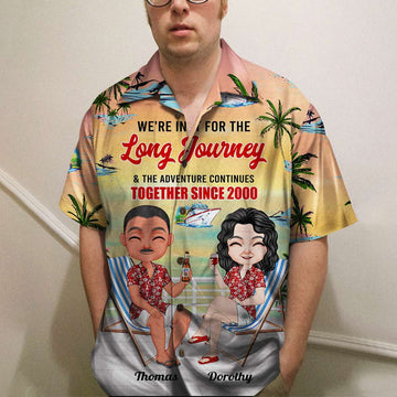 litzzy We're In It For The Long Journey, Couple Cheer Hawaiian Shirt, Aloha Shirt Hawaiian Shirt For Men, Woman, Litzzy Aloha Shirt Hawaii Shirt   