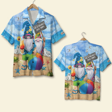 litzzy Beach Gnome Couple Together, Personalized Hawaiian Shirt, Summer Gifts for Couple Hawaiian Shirt For Men, Woman, Litzzy Aloha Shirt Hawaii Shirt   