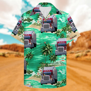 litzzy Custom Photo - Truck Driver Hawaiian Shirt - Coconut Tree Pattern 02 Hawaiian Shirt For Men, Woman, Litzzy Aloha Shirt Hawaiian Shirt   