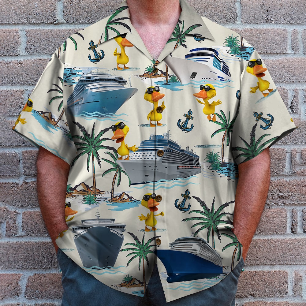 litzzy Cruising Duck Hawaiian Shirt - Gift for Cruise Trips - Duck & Cruise Pattern Fol8-Vd1 Hawaiian Shirt For Men, Woman, Litzzy Aloha Shirt Hawaiian Shirt   