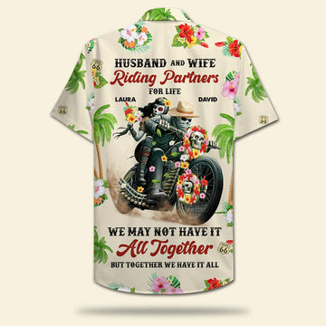 litzzy Personalized Biker Couple Hawaiian Shirt - We May No Have It All Together But Together We Have It - Floral Pattern Hawaiian Shirt For Men, Woman, Litzzy Aloha Shirt Hawaii Shirt   