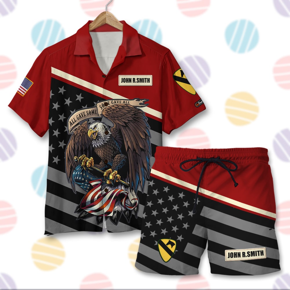litzzy On Fridays We Wear Red, Personalized Hawaiian Shirt Men Beach Shorts, Gifts for Veterans, Custom Military Unit Hawaiian Shirt For Men, Woman, Litzzy Aloha Shirt Hawaii Shirt   
