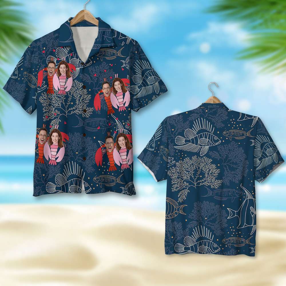 litzzy Couple Photo Personalized Hawaiian Shirt Aloha Shirt Hawaiian Shirt For Men, Woman, Litzzy Aloha Shirt Hawaii Shirt   