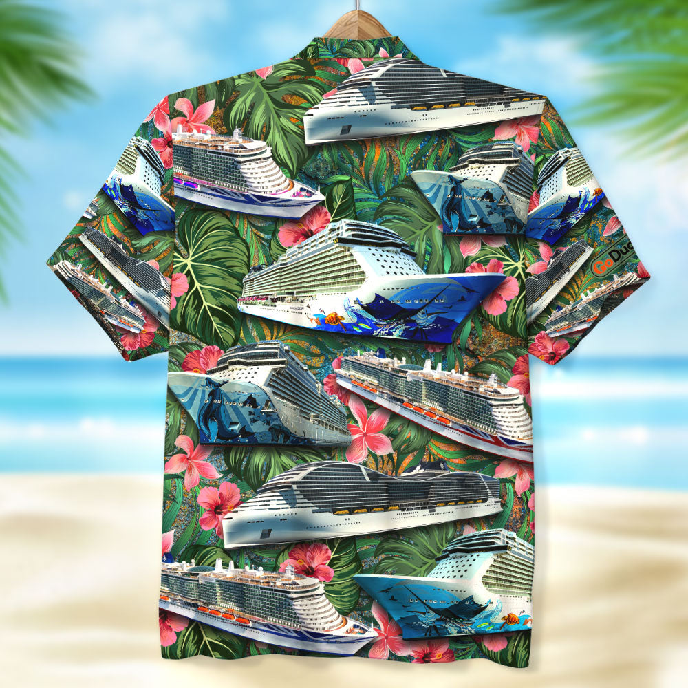 litzzy Cruising Hawaiian Shirt - Seamless Boat Pattern Hawaiian Shirt For Men, Woman, Litzzy Aloha Shirt Hawaii Shirt   