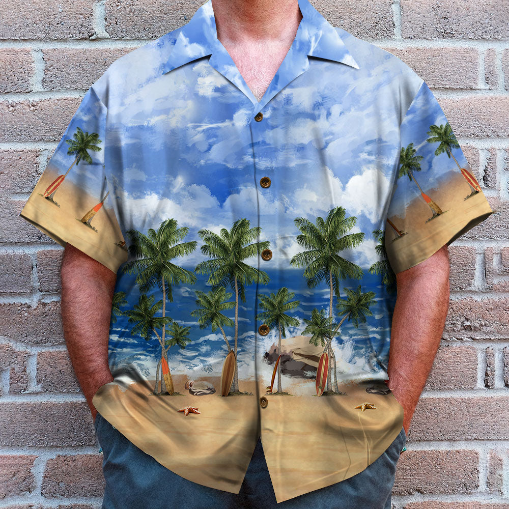 litzzy Summer Beach Pattern Hawaiian Shirt, Aloha Shirt, Gift For Him Hawaiian Shirt For Men, Woman, Litzzy Aloha Shirt Hawaii Shirt   