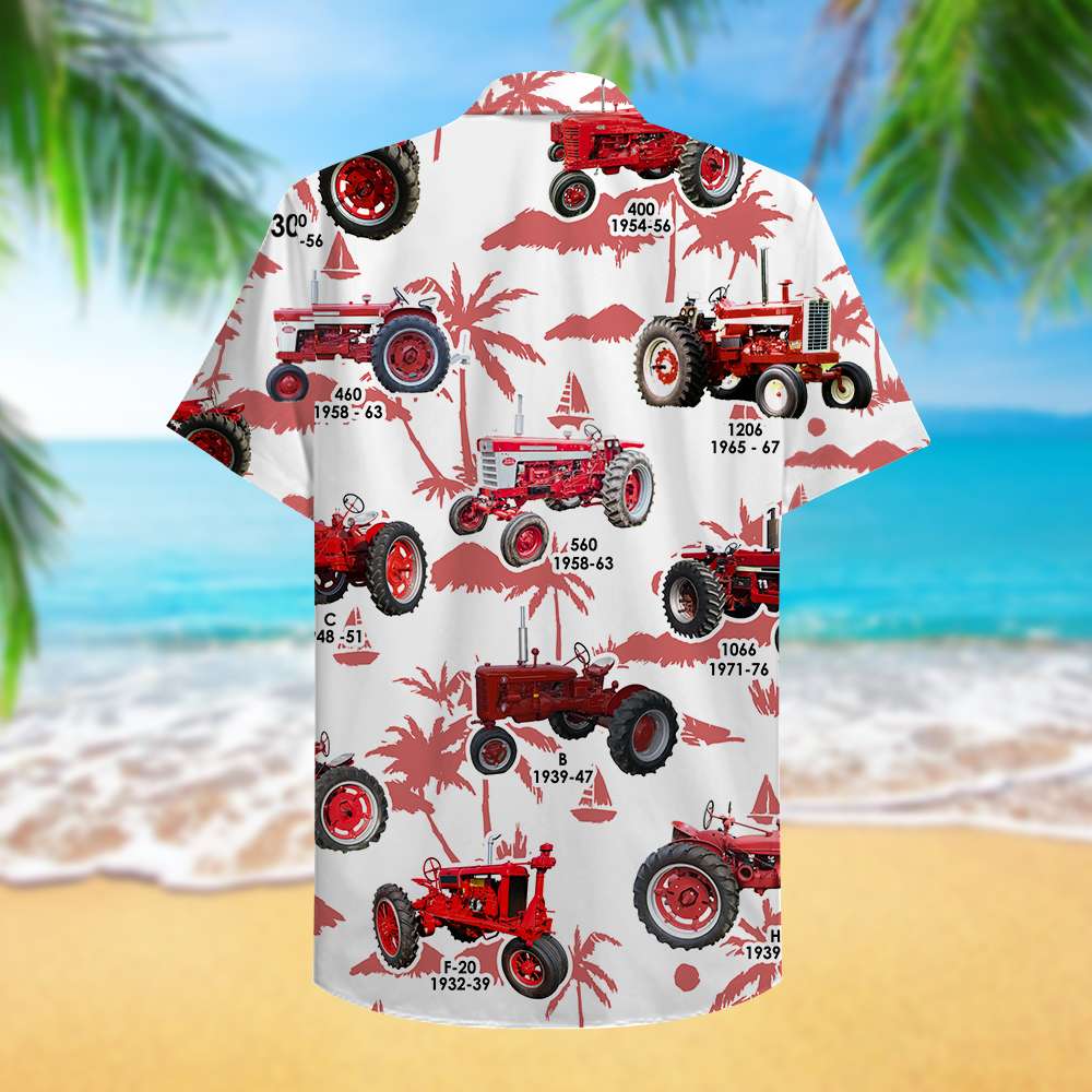 litzzy Farmer Hawaiian Shirt - Red Tractors Pattern Hawaiian Shirt For Men, Woman, Litzzy Aloha Shirt Hawaiian Shirt   