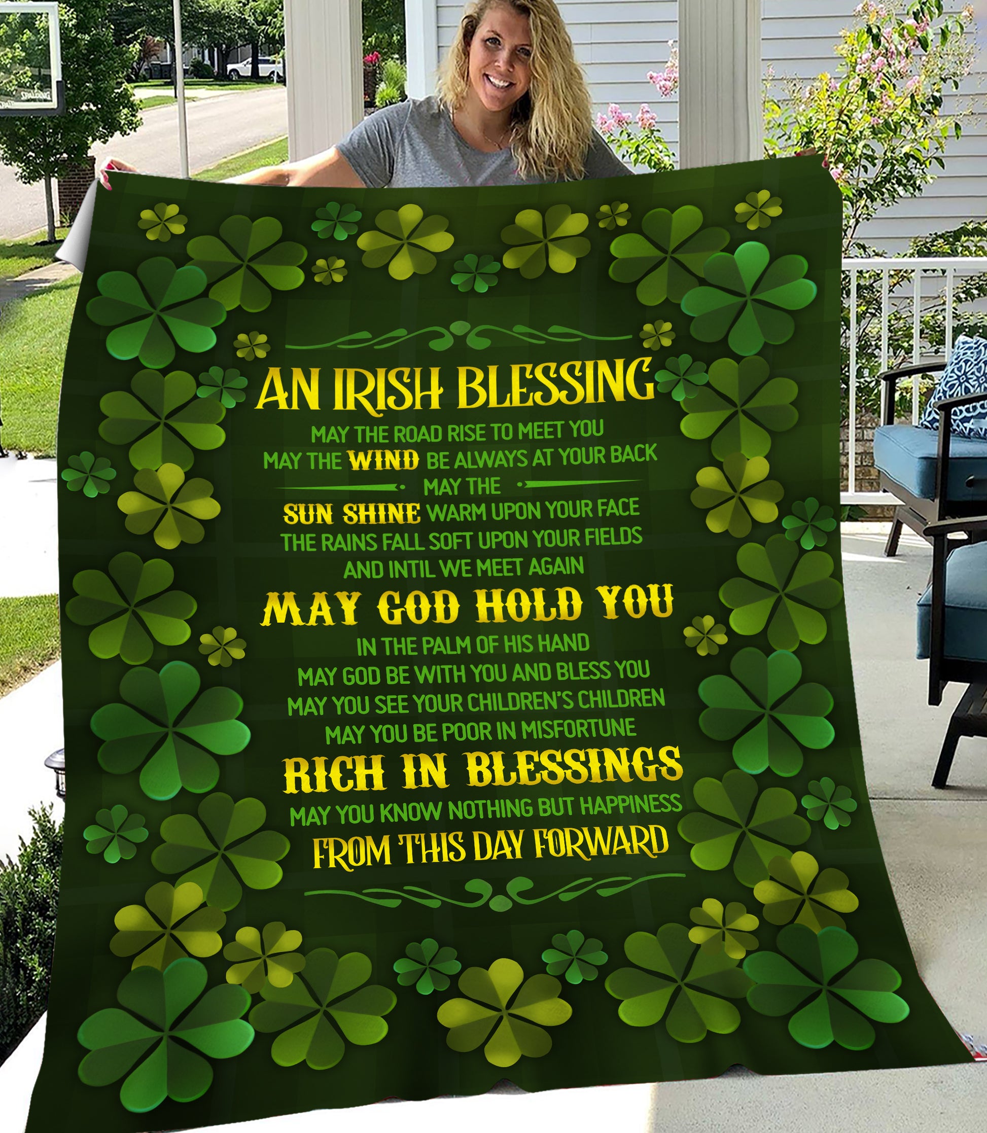 litzzy An Irish Blessing May The Road Rise To Meet You Fleece Blanket DC79234 Fleece Blanket   
