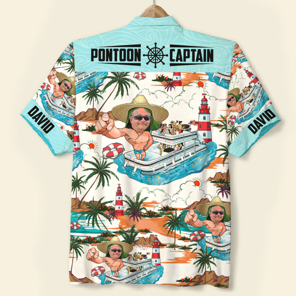 litzzy Pontoon Captain Personalized Pontoon Hawaiian Shirt, Gift For Man Hawaiian Shirt For Men, Woman, Litzzy Aloha Shirt Hawaii Shirt   
