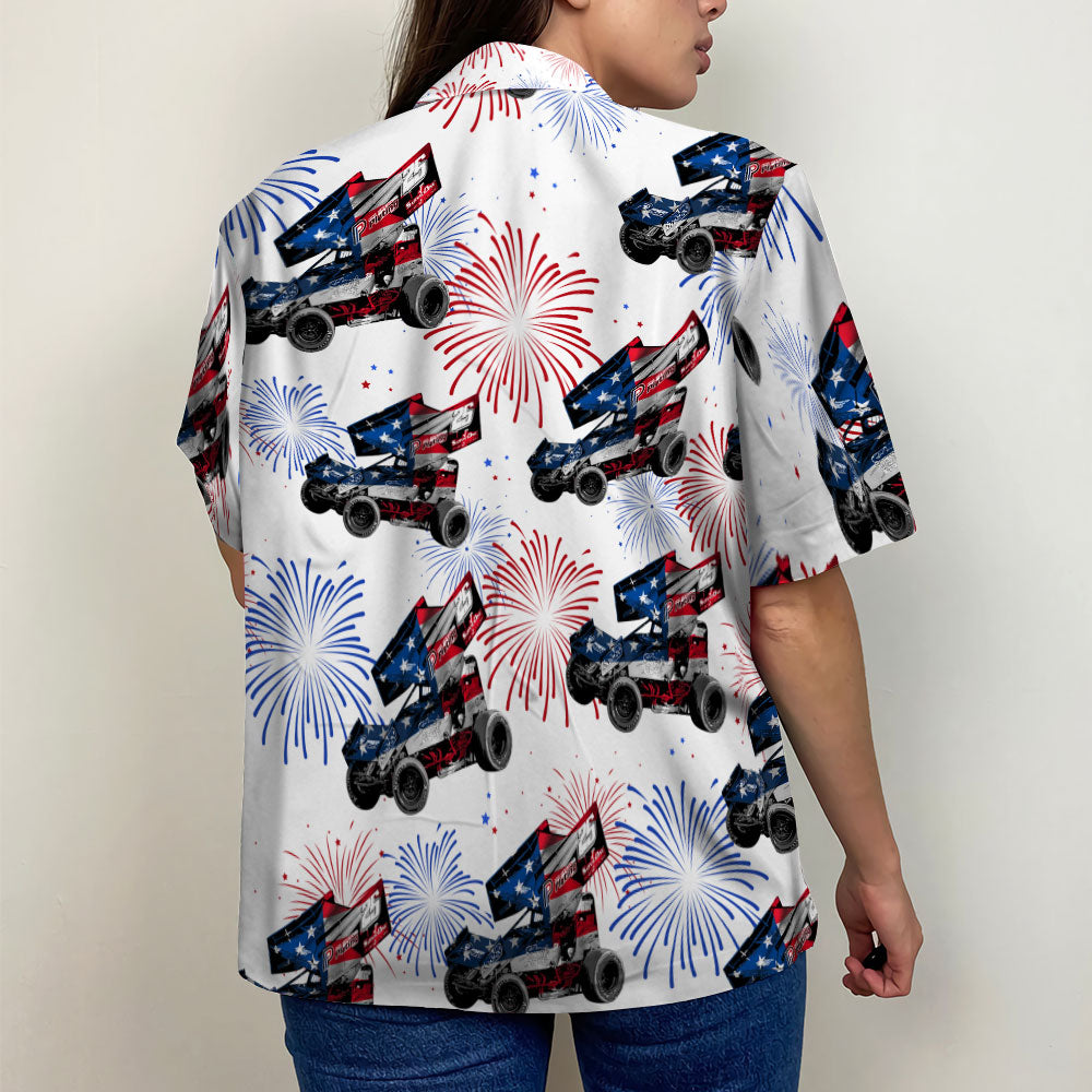 litzzy Independence Day Personalized Dirt Track Racing Hawaiian Shirt Hawaiian Shirt For Men, Woman, Litzzy Aloha Shirt Hawaii Shirt   