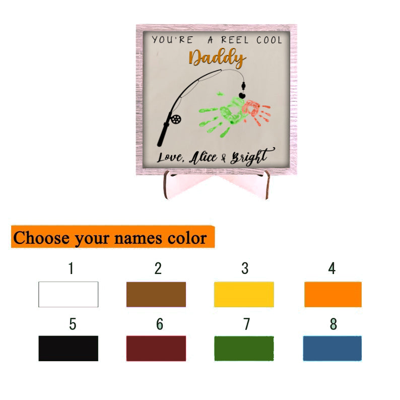 litzzy Personalized Handprint Sign, DIY children’s gift, DIY sign, Gift for Father's Day - Litzzy Customized Handmade Custom Wooden Sign   