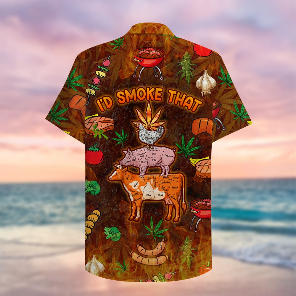 litzzy BBQ Hawaiian Shirt - I'd smoke that Hawaiian Shirt For Men, Woman, Litzzy Aloha Shirt Hawaiian Shirt   