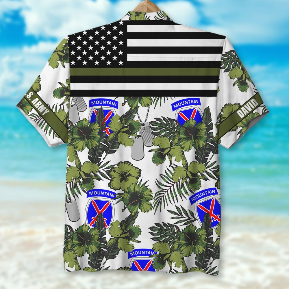 litzzy Military Personalized Hawaiian Shirt with Floral Pattern and Custom Military Unit - Military Gifts Hawaiian Shirt For Men, Woman, Litzzy Aloha Shirt Hawaiian Shirt   