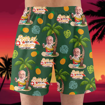litzzy Retired Not My Problem Anymore, Custom Photo Hawaiian Shirt and Men Beach Shorts, Retirement Gifts for Dad Hawaiian Shirt For Men, Woman, Litzzy Aloha Shirt Hawaiian Shirt   