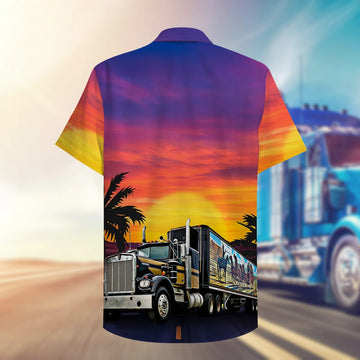 litzzy Trucker East bound and down Loaded up and truckin' Hawaiian Shirt, Aloha Shirt Hawaiian Shirt For Men, Woman, Litzzy Aloha Shirt Hawaiian Shirt   