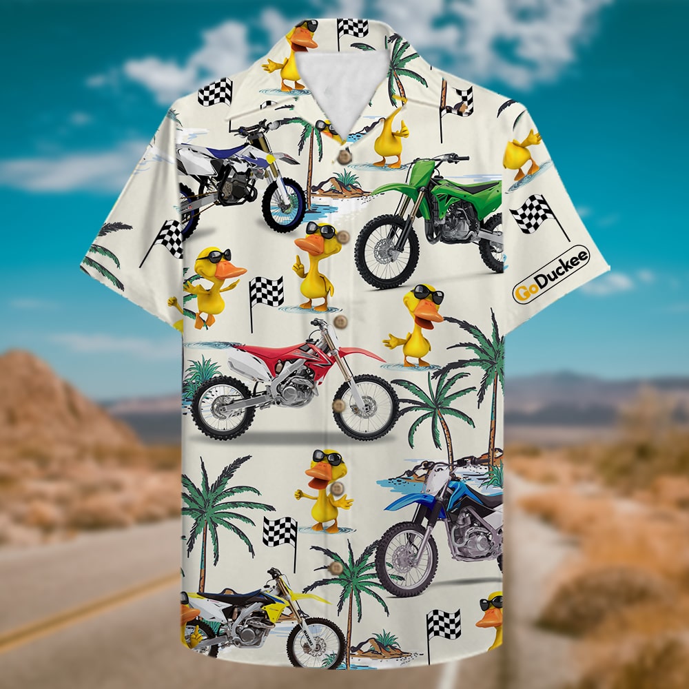 litzzy Motocross and Swag Duck, Hawaiian Shirt Kid Hawaiian Shirt, Gifts for Motocross Lovers Hawaiian Shirt For Men, Woman, Litzzy Aloha Shirt Hawaiian Shirt   