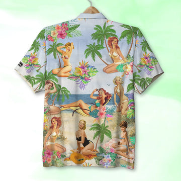 litzzy Pin Up Girl Hawaiian Shirt And Men Beach Shorts, Gift For This Summer Hawaiian Shirt For Men, Woman, Litzzy Aloha Shirt Hawaiian Shirt   
