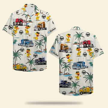 litzzy Trucker Duck Hawaiian Shirt - Truck & Duck Pattern Hawaiian Shirt For Men, Woman, Litzzy Aloha Shirt Hawaii Shirt   