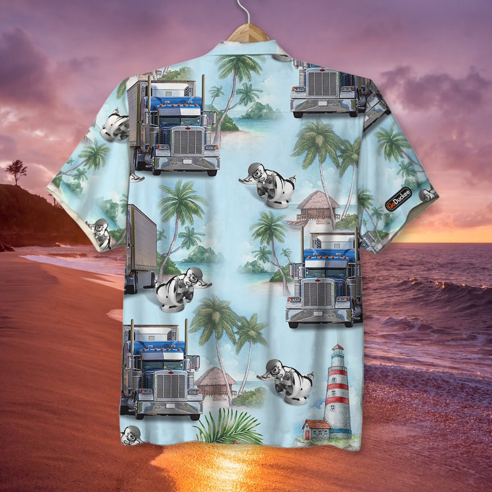 litzzy Custom Photo Hawaiian Shirt, Aloha Shirt and Mens Beach Shorts - Truck With Summer Background Hawaiian Shirt For Men, Woman, Litzzy Aloha Shirt Hawaii Shirt   