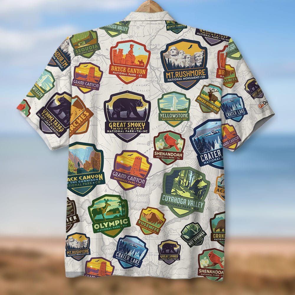 litzzy National Park Seamless Pattern, Hawaiian Shirt and Men Beach Shorts Hawaiian Shirt For Men, Woman, Litzzy Aloha Shirt Hawaii Shirt   