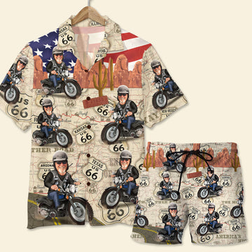 litzzy Custom Biker Shirt and Shorts - Happy Old Biker Hawaiian Shirt For Men, Woman, Litzzy Aloha Shirt Hawaii Shirt   