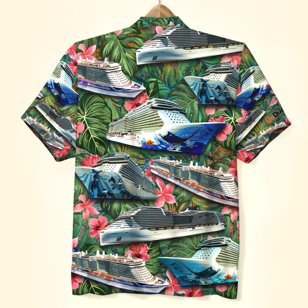 litzzy Cruising Hawaiian Shirt - Seamless Boat Pattern Hawaiian Shirt For Men, Woman, Litzzy Aloha Shirt Hawaii Shirt   