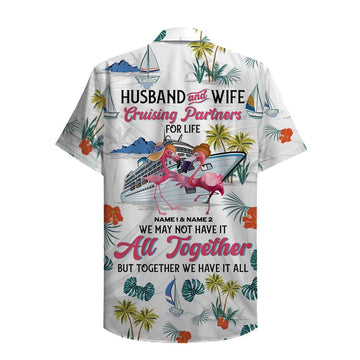 litzzy Personalized Cruising Partners Hawaiian Shirt - Flamingo Husband And Wife Fol8-Vd1 Hawaiian Shirt For Men, Woman, Litzzy Aloha Shirt Hawaiian Shirt   
