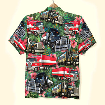 litzzy Trucker Hawaiian Shirt, Gift For Trucker Lovers, Tropical Pattern Hawaiian Shirt For Men, Woman, Litzzy Aloha Shirt Hawaiian Shirt   