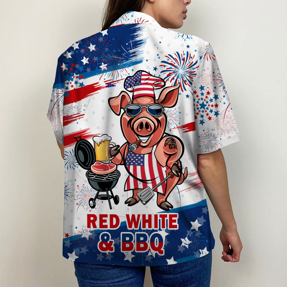 litzzy Red White And BBQ Grill Hawaiian Shirt Hawaiian Shirt For Men, Woman, Litzzy Aloha Shirt Hawaiian Shirt   