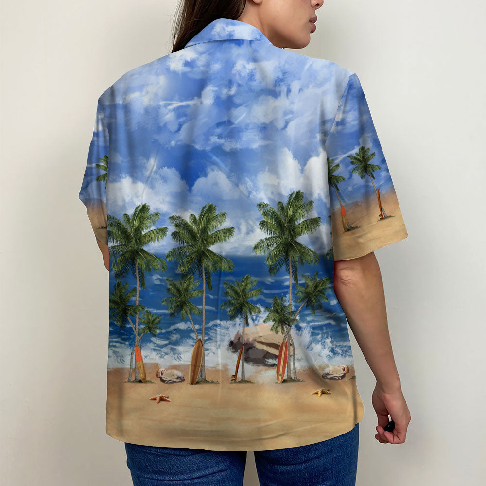 litzzy Summer Beach Pattern Hawaiian Shirt, Aloha Shirt, Gift For Him Hawaiian Shirt For Men, Woman, Litzzy Aloha Shirt Hawaii Shirt   