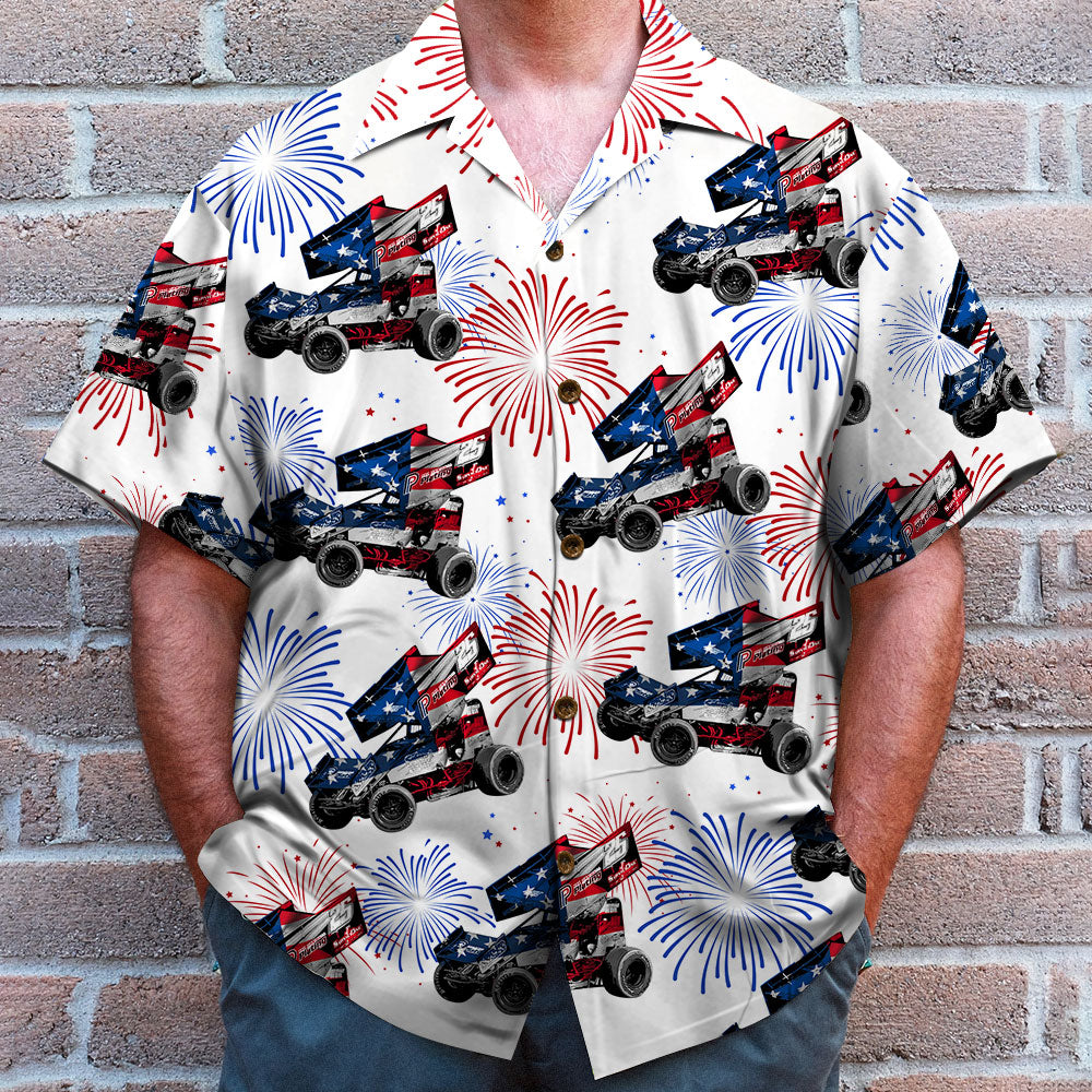 litzzy Independence Day Personalized Dirt Track Racing Hawaiian Shirt Hawaiian Shirt For Men, Woman, Litzzy Aloha Shirt Hawaii Shirt   