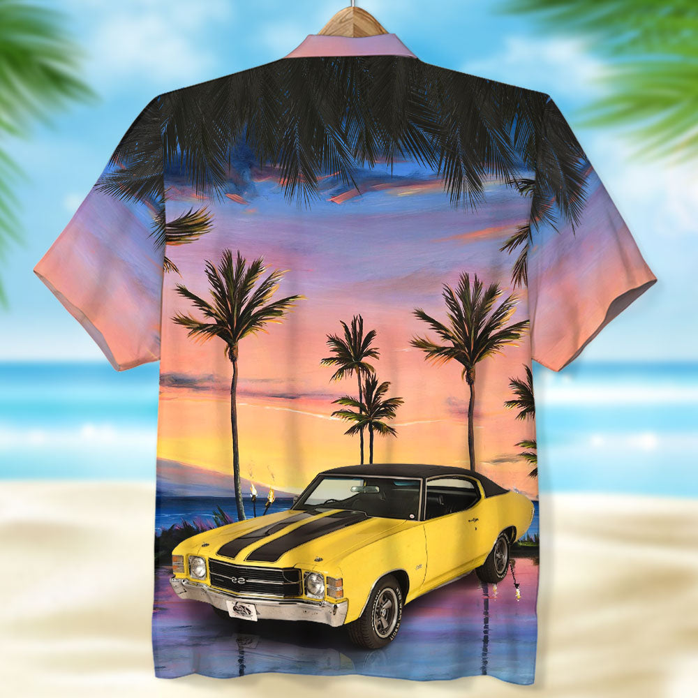 litzzy Custom Car Photo Hawaiian Shirt, Aloha Shirt, Sunset Beach Pattern (Car0902) Hawaiian Shirt For Men, Woman, Litzzy Aloha Shirt Hawaiian Shirt   