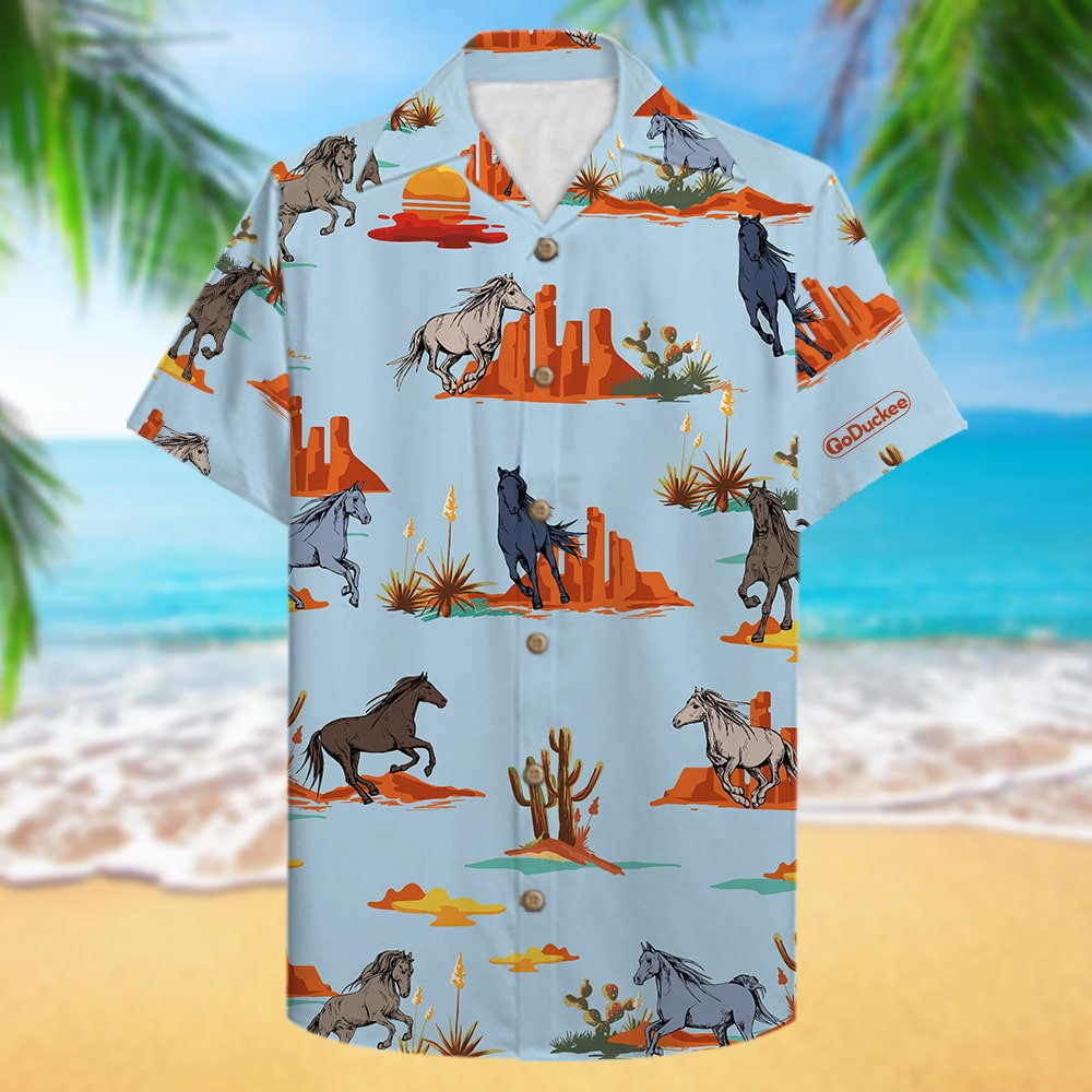 litzzy Personalized Cowgirl Hawaiian Shirt - Horse Pattern - Cowgirls Are God's Wildest Angels Hawaiian Shirt For Men, Woman, Litzzy Aloha Shirt Hawaiian Shirt   