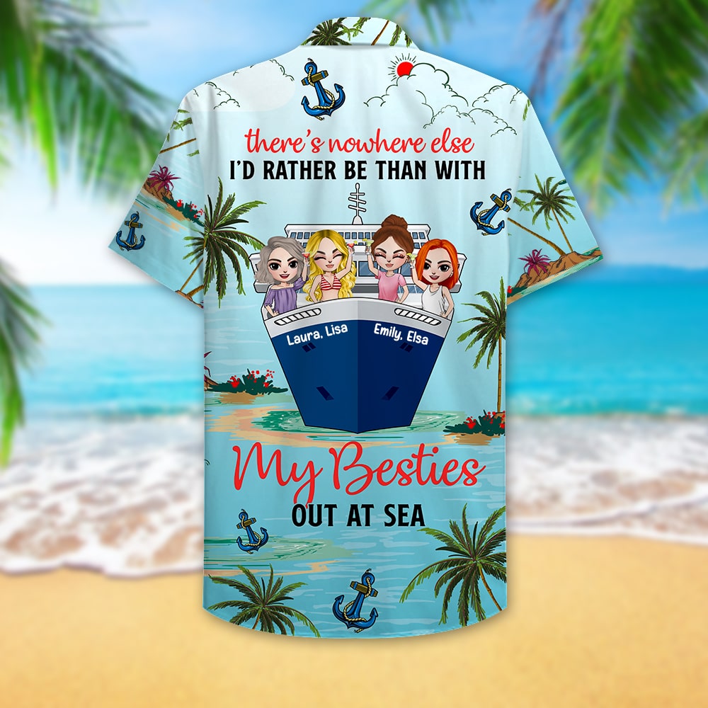 litzzy Personalized Cruising Friends Hawaiian Shirt - There's Nowhere Else Than With My Besties Fol8-Vd1 Hawaiian Shirt For Men, Woman, Litzzy Aloha Shirt Hawaiian Shirt   