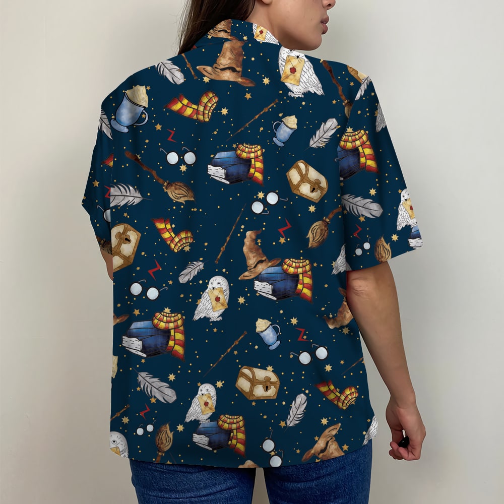 litzzy Owl and Scarf Seamless Pattern Hawaiian Shirt - Gifts for Fans Hawaiian Shirt For Men, Woman, Litzzy Aloha Shirt Hawaii Shirt   
