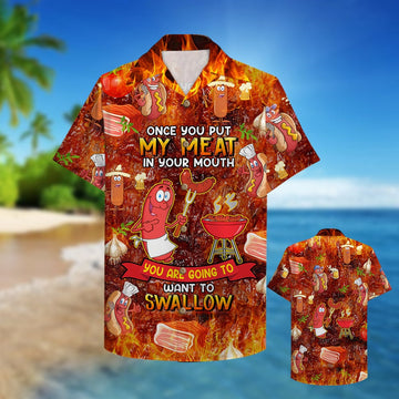 litzzy BBQ Hawaiian Shirt - Once You Put My Meat In Your Mouth Hawaiian Shirt For Men, Woman, Litzzy Aloha Shirt Hawaii Shirt   