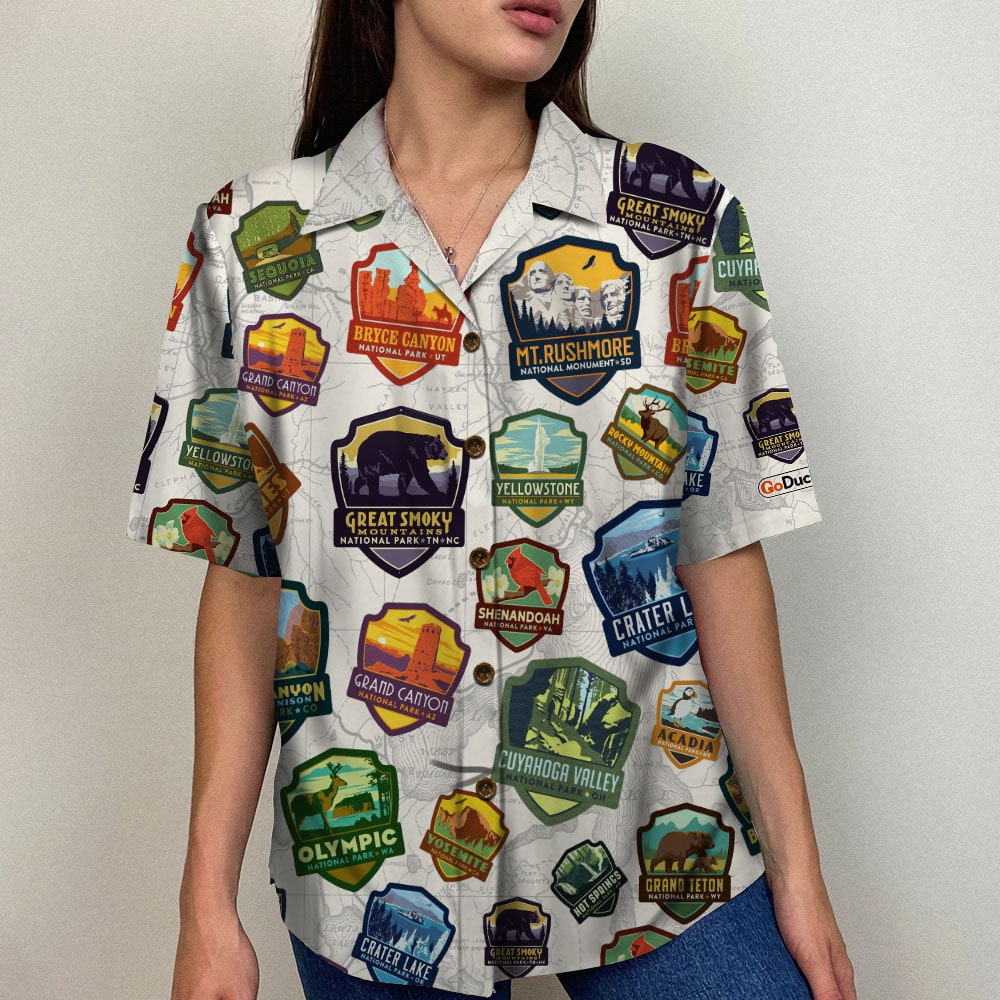litzzy National Park Seamless Pattern, Hawaiian Shirt and Men Beach Shorts Hawaiian Shirt For Men, Woman, Litzzy Aloha Shirt Hawaii Shirt   