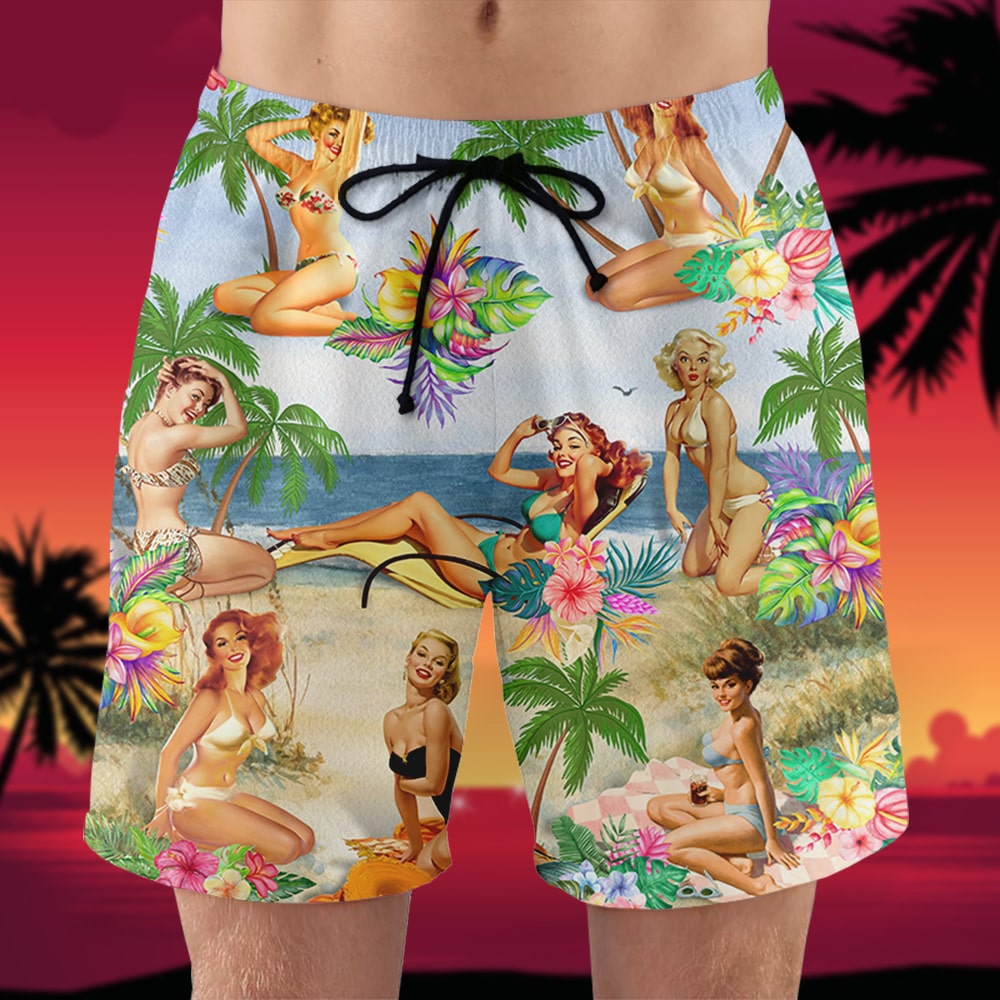 litzzy Pin Up Girl Hawaiian Shirt And Men Beach Shorts, Gift For This Summer Hawaiian Shirt For Men, Woman, Litzzy Aloha Shirt Hawaiian Shirt   