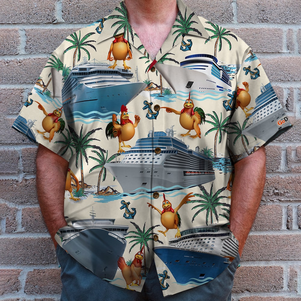 litzzy Cruising Chicken Let's Enjoy the Trip, Hawaiian Shirt, Gifts for Cruising Lovers Hawaiian Shirt For Men, Woman, Litzzy Aloha Shirt Hawaii Shirt   