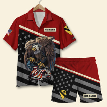 litzzy On Fridays We Wear Red, Personalized Hawaiian Shirt Men Beach Shorts, Gifts for Veterans, Custom Military Unit Hawaiian Shirt For Men, Woman, Litzzy Aloha Shirt Hawaii Shirt   