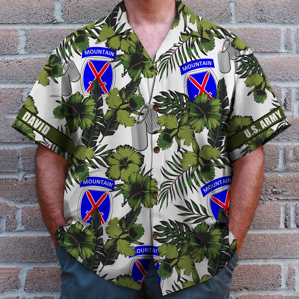 litzzy Military Personalized Hawaiian Shirt with Floral Pattern and Custom Military Unit - Military Gifts Hawaiian Shirt For Men, Woman, Litzzy Aloha Shirt Hawaiian Shirt   