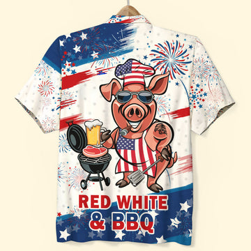 litzzy Red White And BBQ Grill Hawaiian Shirt Hawaiian Shirt For Men, Woman, Litzzy Aloha Shirt Hawaiian Shirt   