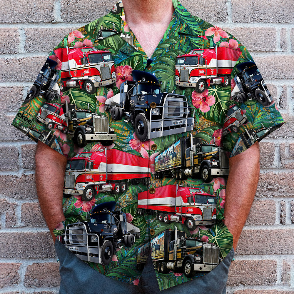 litzzy Trucker Hawaiian Shirt, Gift For Trucker Lovers, Tropical Pattern Hawaiian Shirt For Men, Woman, Litzzy Aloha Shirt Hawaiian Shirt   