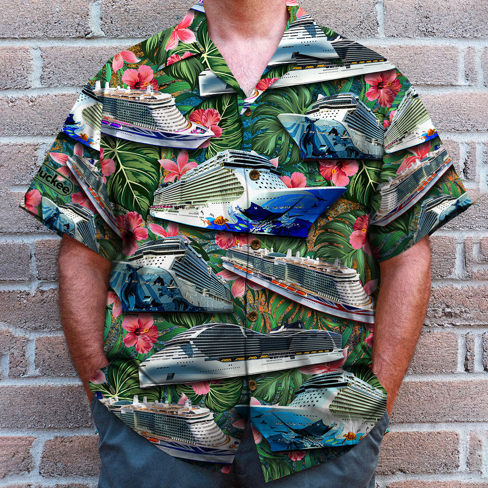 litzzy Cruising Hawaiian Shirt - Seamless Boat Pattern Hawaiian Shirt For Men, Woman, Litzzy Aloha Shirt Hawaii Shirt   
