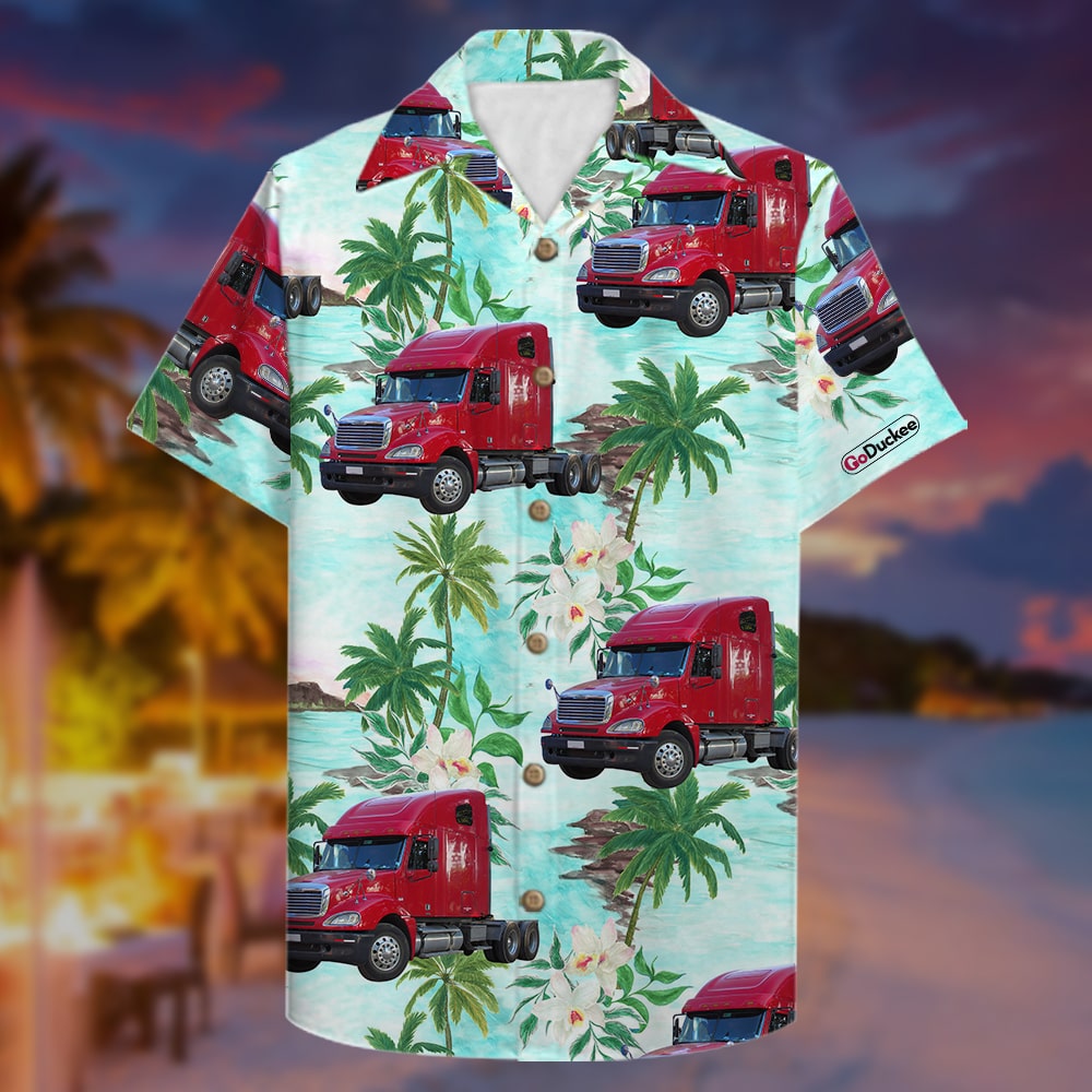 litzzy Custom Truck Photo - Truck Driver Hawaiian Shirt - Trucker Tropical Pattern Hawaiian Shirt For Men, Woman, Litzzy Aloha Shirt Hawaiian Shirt   