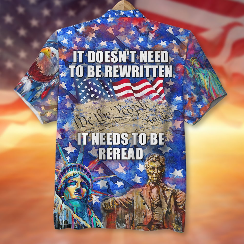litzzy It Doesn't Need To Be Rewritten It Needs To Be Reread, Hawaiian Shirt, Military Gifts Hawaiian Shirt For Men, Woman, Litzzy Aloha Shirt Hawaii Shirt   