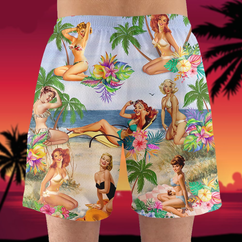 litzzy Pin Up Girl Hawaiian Shirt And Men Beach Shorts, Gift For This Summer Hawaiian Shirt For Men, Woman, Litzzy Aloha Shirt Hawaiian Shirt   