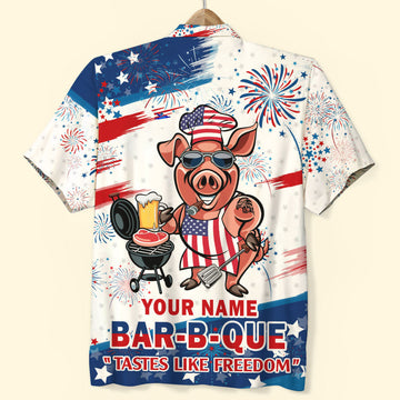 litzzy Bar-B-Que Tastes Like Freedom Personalized Grill Independence Day Hawaiian Shirt Hawaiian Shirt For Men, Woman, Litzzy Aloha Shirt Hawaii Shirt   
